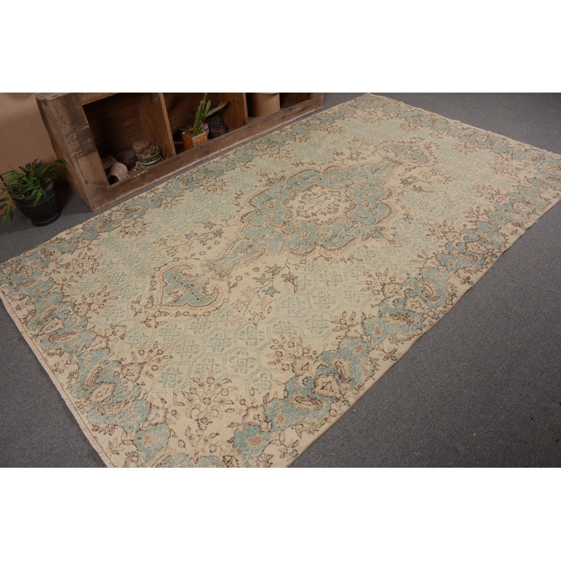Tapis turc, tapis Anatolian, tapis de luxe, grands tapis de 5,5 x 9,4 pi, tapis beige, tapis rétro