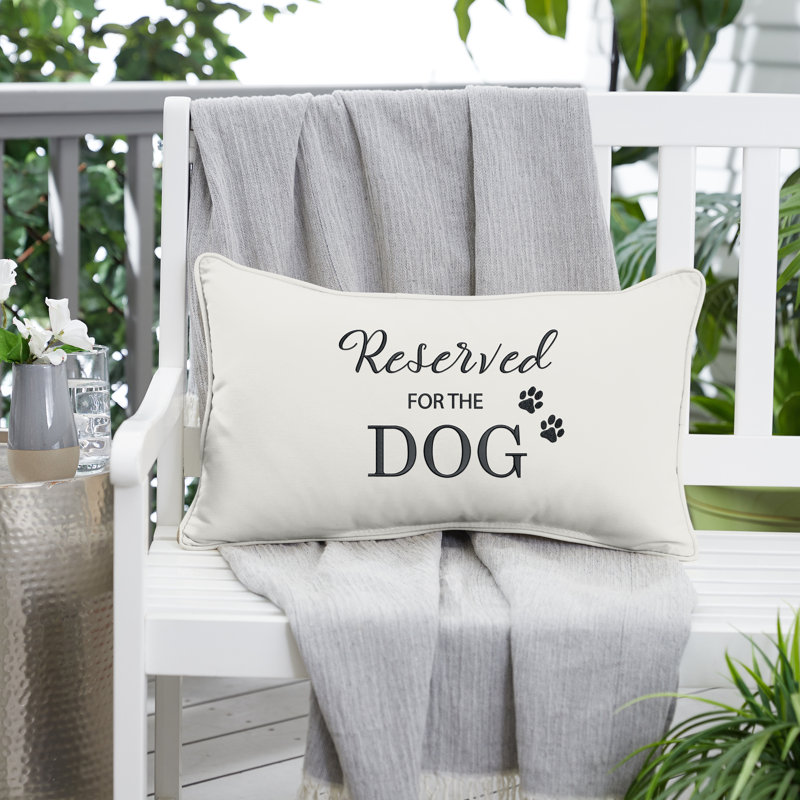 Coussin intérieur / extérieur brodé lombaire réservé, Chien