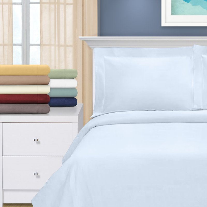 Mellark 1200 Thread Count Egyptian Cotton Solid Duvet Cover Set, White, King/California King Duvet Cover + 2 King Shams