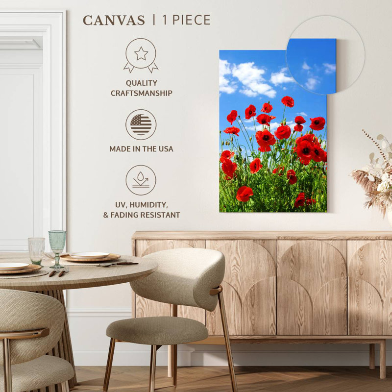 Harnek Overgrown Red Poppies, 12" H x 8" W