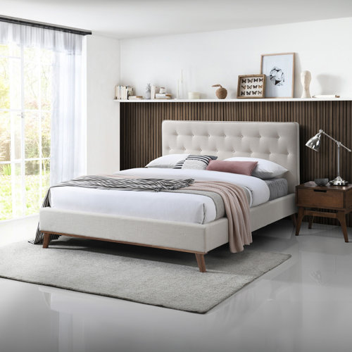 Wade Logan® Bobina Upholstered Platform Bed & Reviews | Wayfair