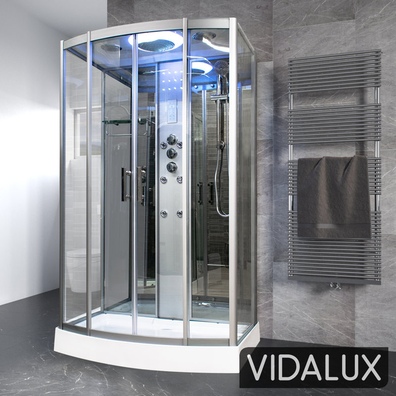 Vidalux SS1200 Rectangular Hydro Shower Cabin Enclosure 1200 x 850, Mirror