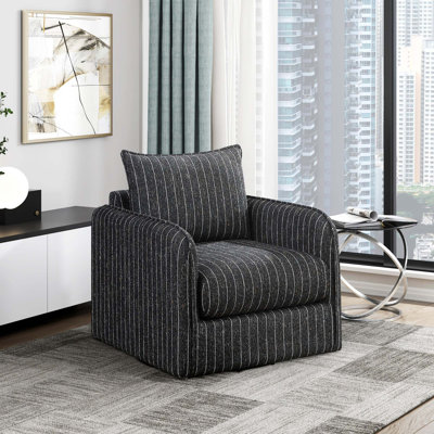 Fauteuil d'appoint contemporain pivotant avec revêtement en peluche texturé