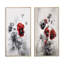 «Red and Grey Minimalisme Pansies», 2 pièces sur toile-247700483-247700484
