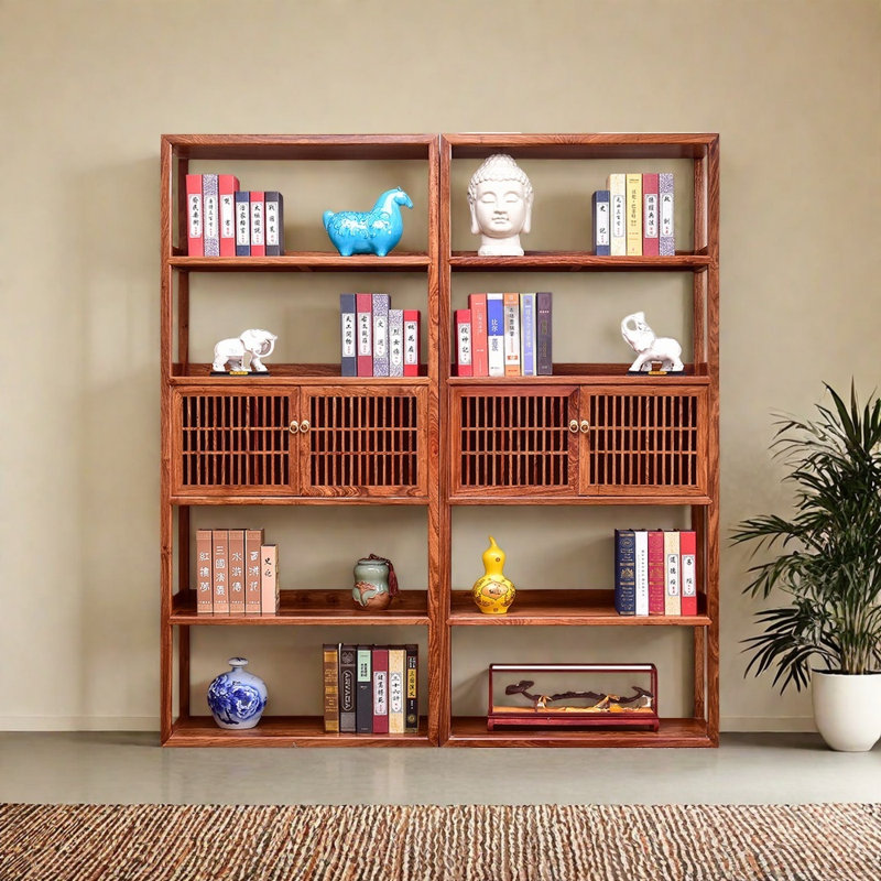 Bibliothèque en bois massif de style rétro