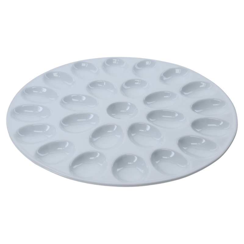 Round Egg Plate, 13", White