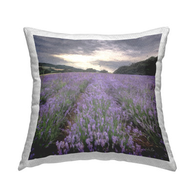 Iris Meadow Purple Flowers Outdoor Printed Pillow by Martin Podt