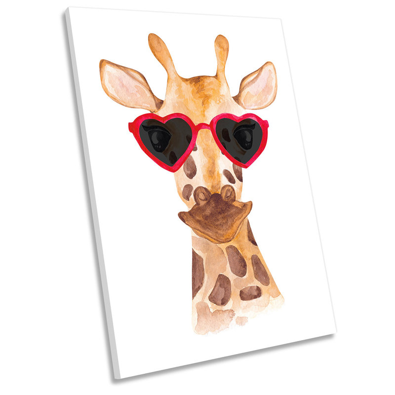 Giraffe Sunglasses - Wrapped Canvas Art Prints, 121.9cm H x 81.3cm W x 4cm D