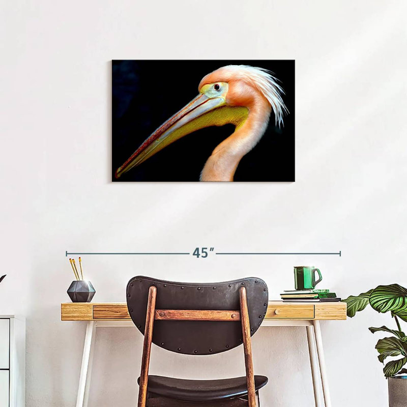 Peach Pelican Profile, 20" H x 30" W