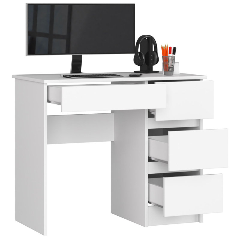 Elizeabeth Writing Desk, White, Right Hand Return