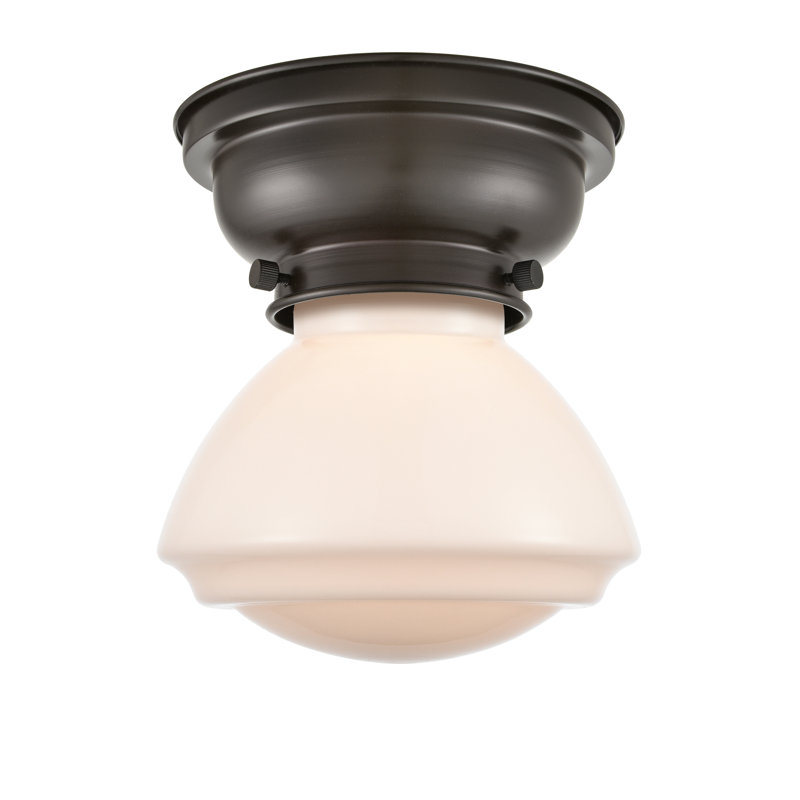 Plafonnier encastré 1 lumière 3,75 po Chesterville, Blanc mat, Bronze huilé, Ampoule DEL 6 watts Vinage