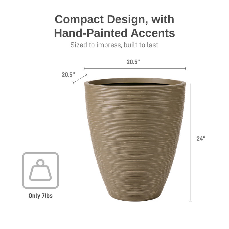 Polyethylene Newport Garden Planter, (2 Pack), Brown/Black