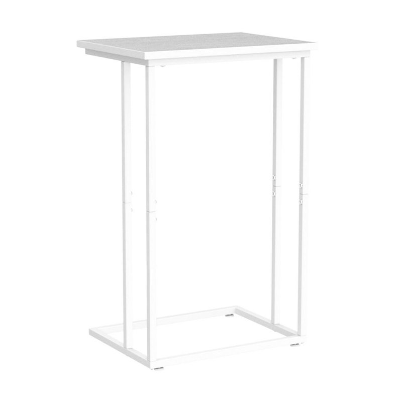 C Couch Table with Metal Frames, White