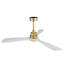 Ventilateur de plafond intérieur chaud 52 pouces avec lumière DEL à intensité variable 3 pales en bois massif, télécommande, moteur à courant continu