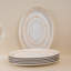 Porcelain Titanium Premium Oval Plate with Foot, Shell Sand, 12x8.8"