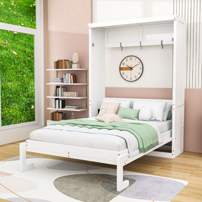 Lit escamotable en bois peu encombrant avec conception d'armoire