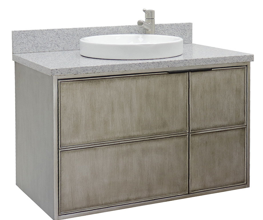 37'' Single Bathroom Vanity with Granite Top 17 Stories 