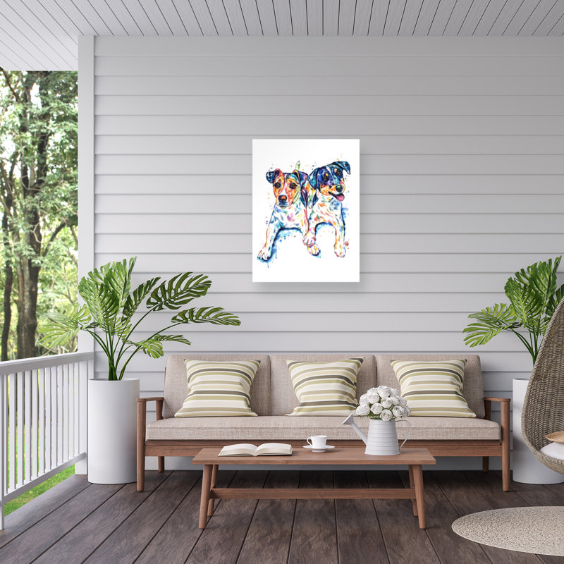 Toile extérieure Jack Russel Terriers de Lisa Whitehouse, H 14 po x l 19 po
