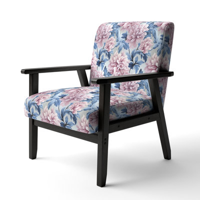 Purple And Pink Royal Damask Treasures - Upholstered Traditional Arm Chair, Pink Accent Chair