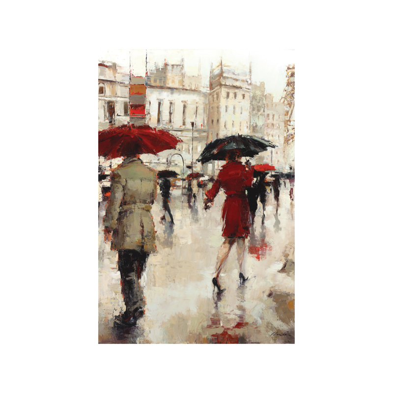 Parting On A Paris Street by Lorraine Christie - Painting on Canvas, 101.6 cm H x 66.04 cm W x 1.91 cm D, Wrapped Canvas