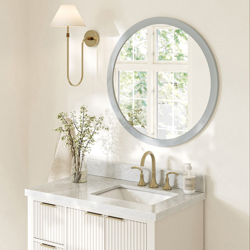 Miroir ARIEL, L 36 po x P 0,8 po x H 36 po, Gris