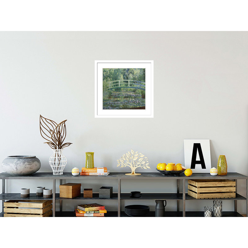 Nymphéas et pont japonais par Claude Monet, impression giclée encadrée, H 23,5 po x l 24,14 po