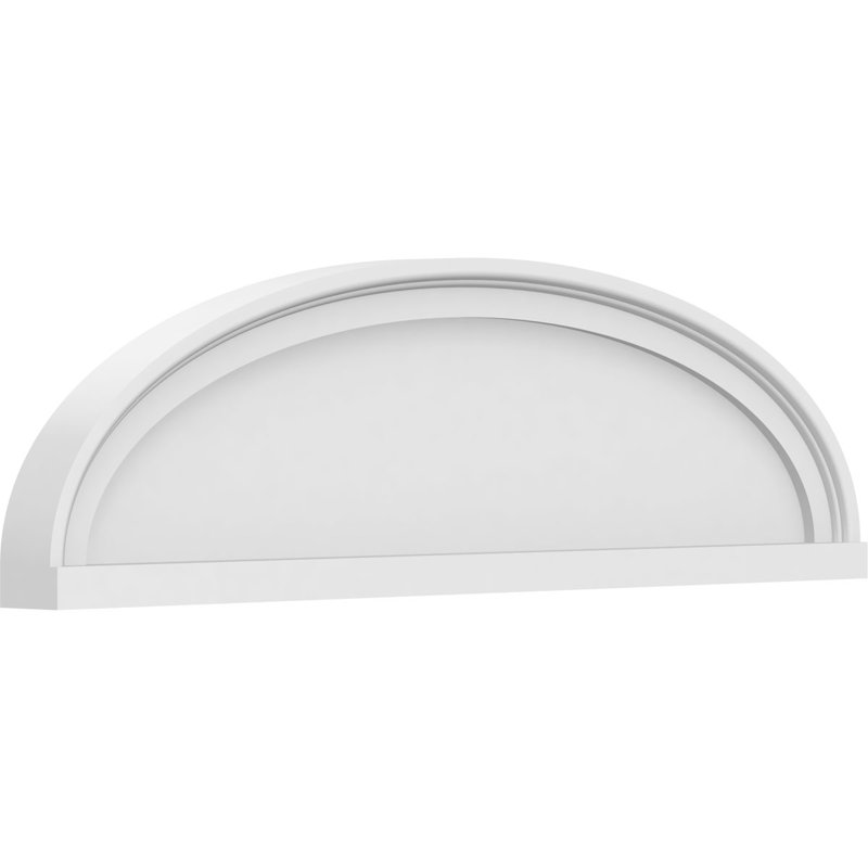 Fronton elliptique lisse en PVC de qualité architecturale, H 8 1/2 po x l 30 po x P 2 po