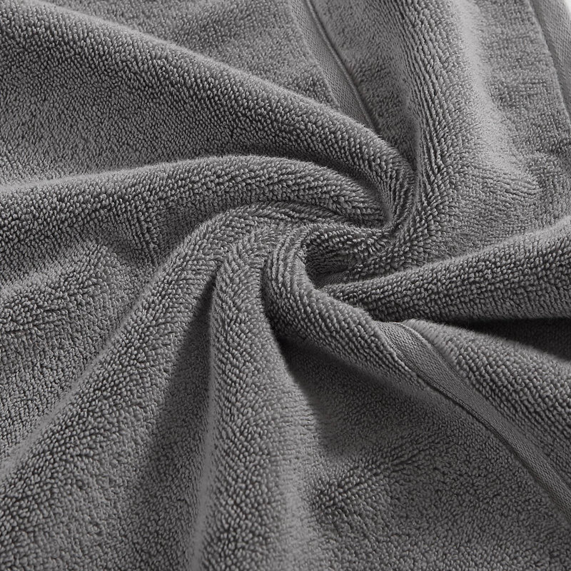 Lux 6 Piece 100% Cotton Towel Set, Dark Gray