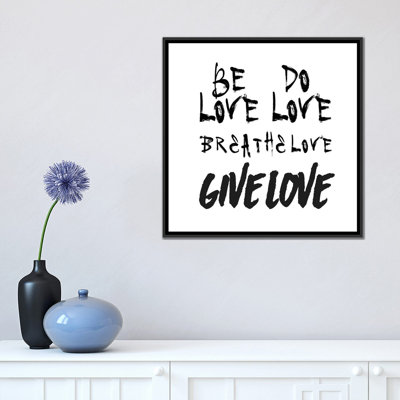 « be love », art textuel sur toile