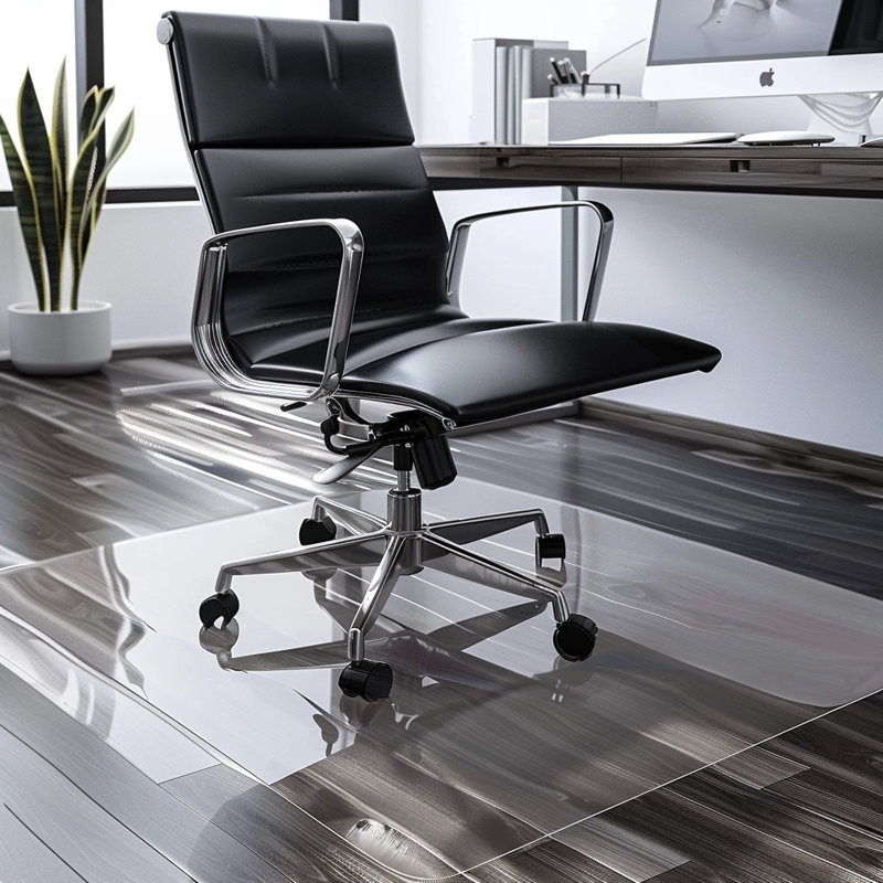 Transparent Chair Mat For Hard Floors, 100cm W x 100cm D