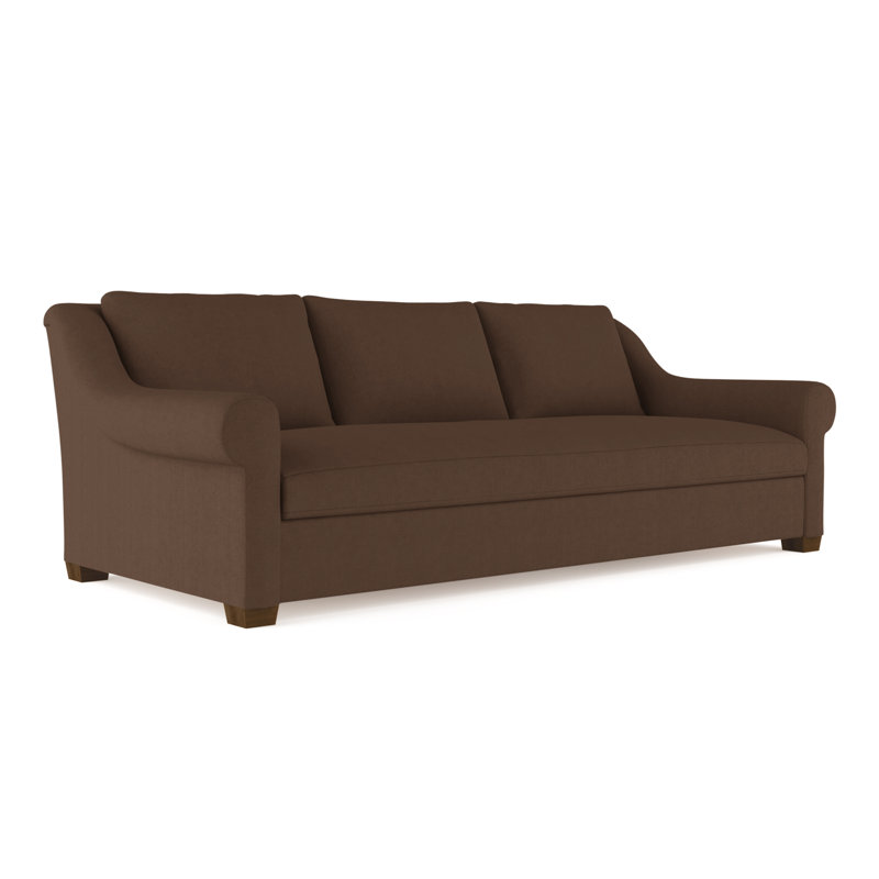 Canapé Thompson, Chocolat de lin à tissage carré, H 32 po x l 120 po x P 41 po, Ébène