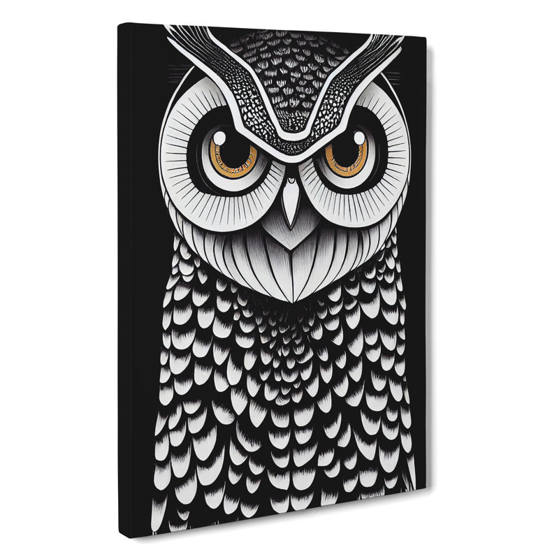 A Fearless Owl - Wrapped Canvas Print, 76cm H x 50cm W x 3cm D