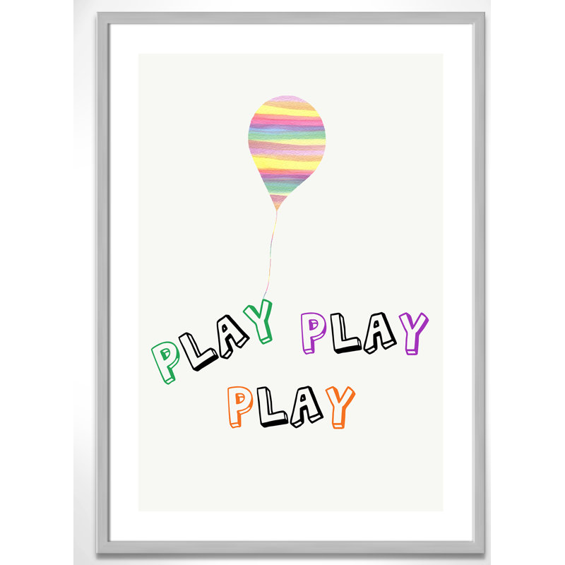 Play Play Play, impression sur papier, H 34,5 po x l 24,5 po x P 1,18 po, Encadré de boîte argent