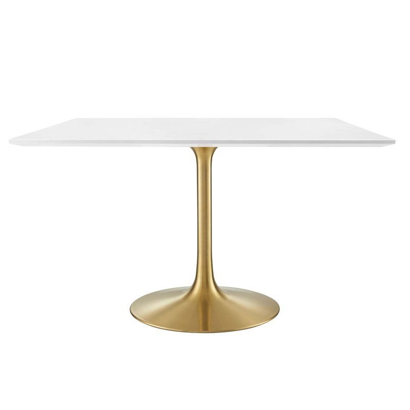 Table de salle à manger carréeLippa, H 29,5 po x l 48 po x L 48 po, Doré