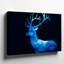 Toile, silhouette de cerf mystique posée sur un fond noir profond-685828424