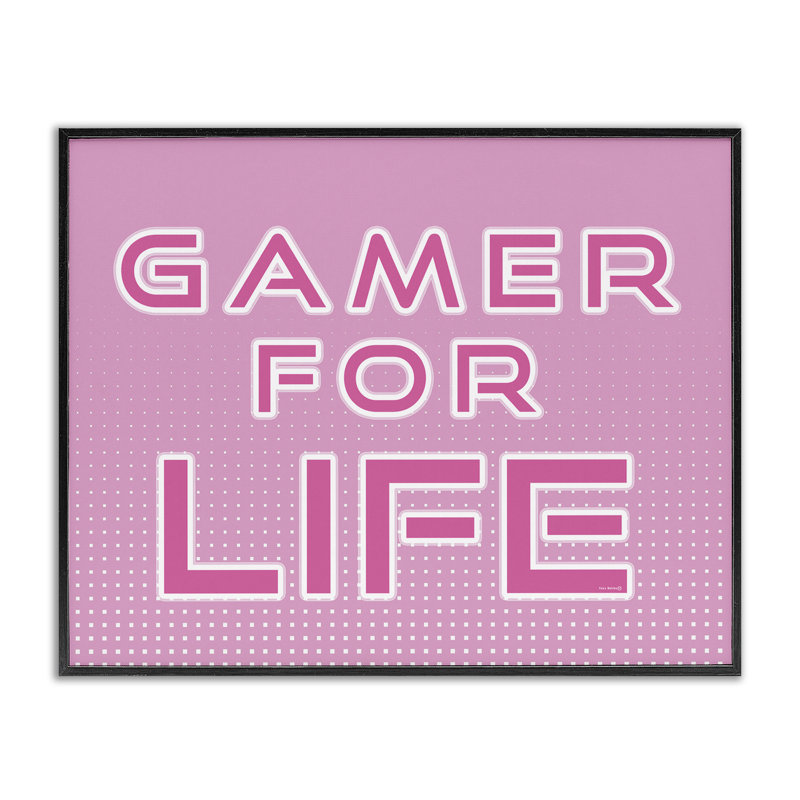«Pink Gamer For Life», giclée encadrée, design par Yass Naffas Designs, H 16 po x l 20 po, Giclée encadrée noir minuit