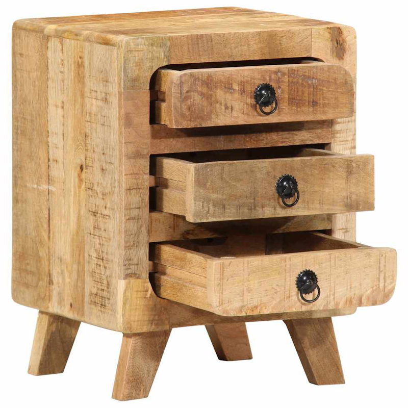 37cm W Solid Wood Bedside Table