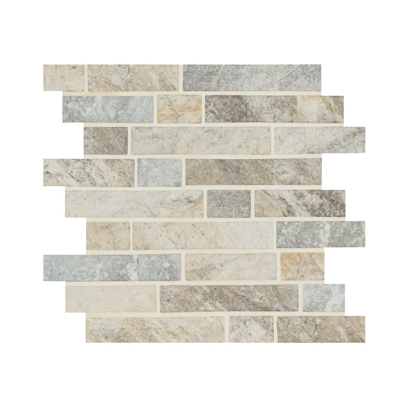 Montessa Sora Interlocking 12 in. x 12 in. Glossy Glass Mosaic Floor and Wall Tile