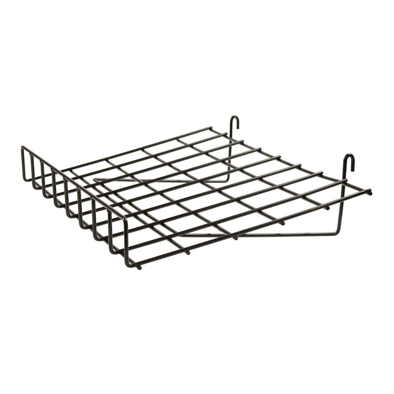 Ensemble de 4 tablettes en fil de grille inclinées avec façade de grille 4 pièces