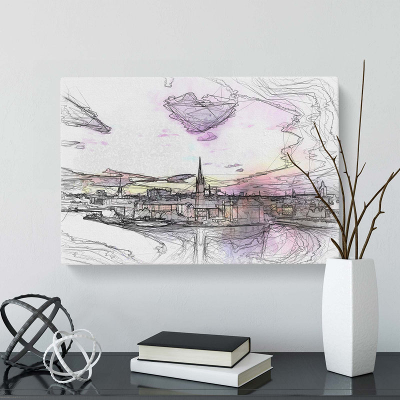Stockholm In Sweden In Abstract - Wrapped Canvas Print, 40cm H x 60cm W x 3cm D