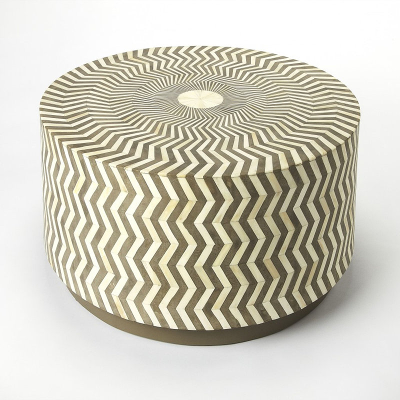 Chevron Bone Inlay Coffee Table