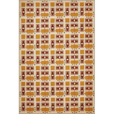 Yellow Rectangular Geometric Creative Woven Base Rug