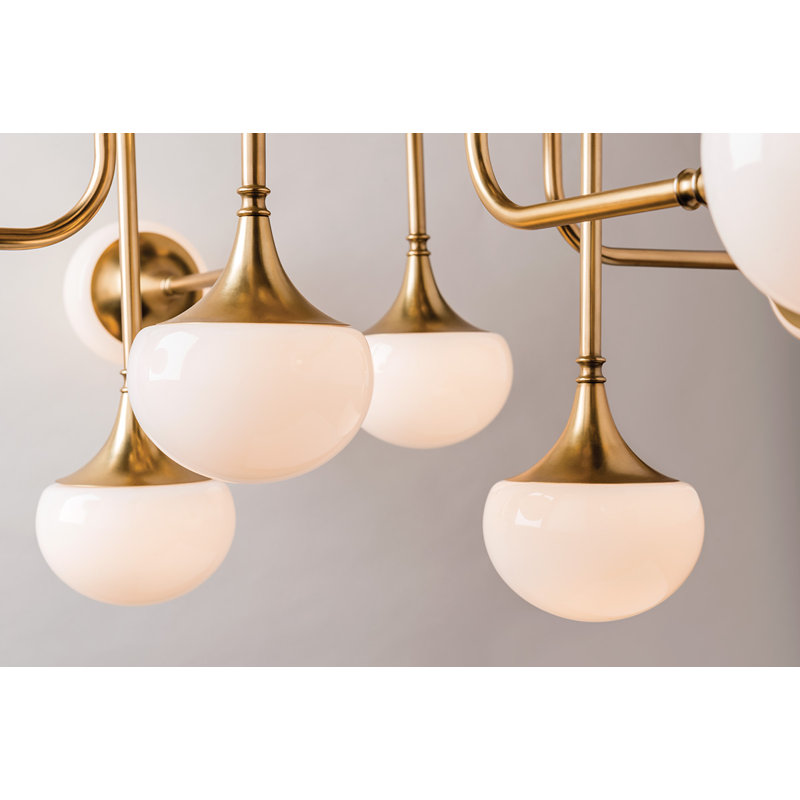 Fleming 8 Light Semi Flush, Aged Brass