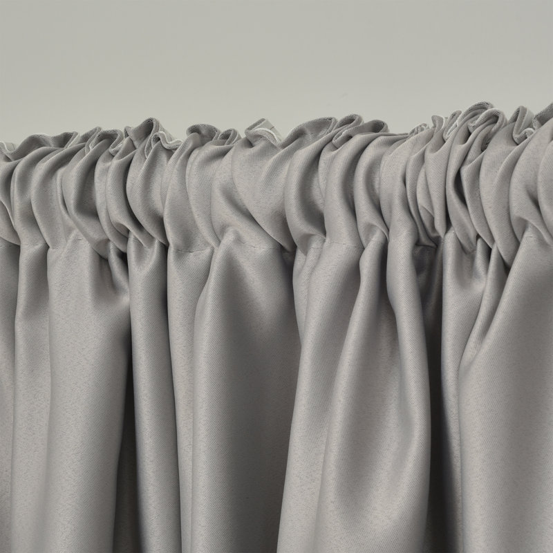 Sateen Look Room Darkering Room Darkening Curtain Pair, 52" W x 108" L, Silver Grey