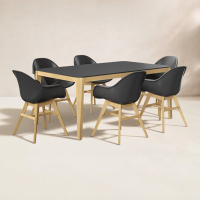Giga 67" Eucalyptus Patio Dining Set