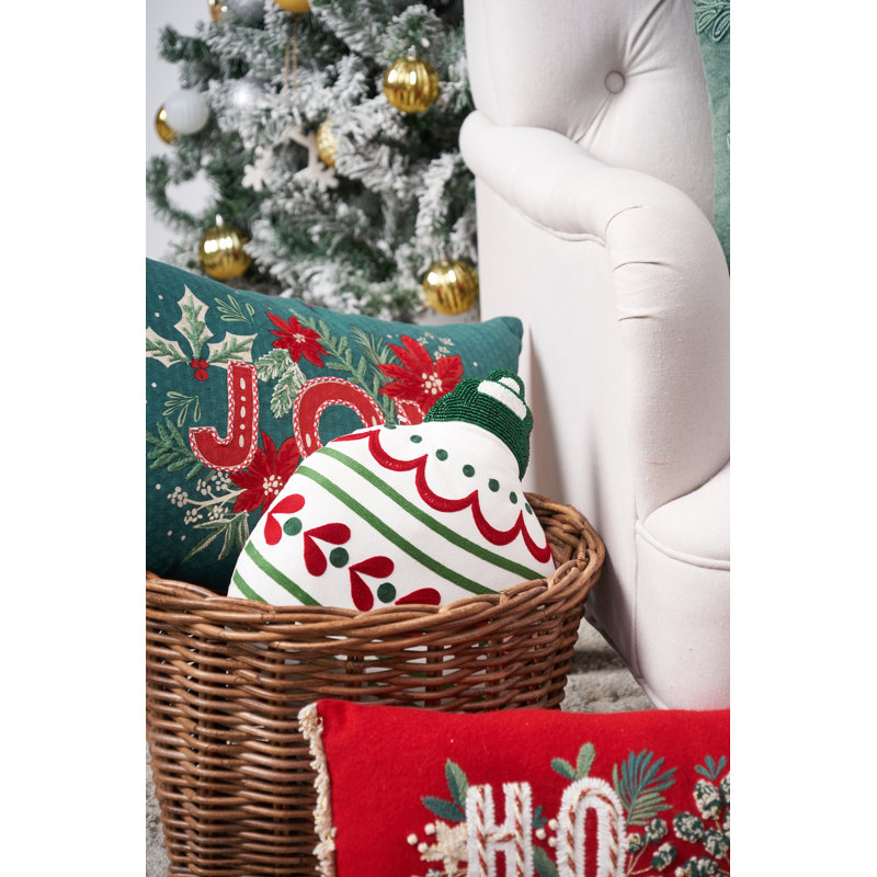 Coussin lombaire de Noël Joy Holly Berry