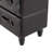 Isabel Black Wood Vintage Faux Leather Room Chest with Rivets and Straps Detailing