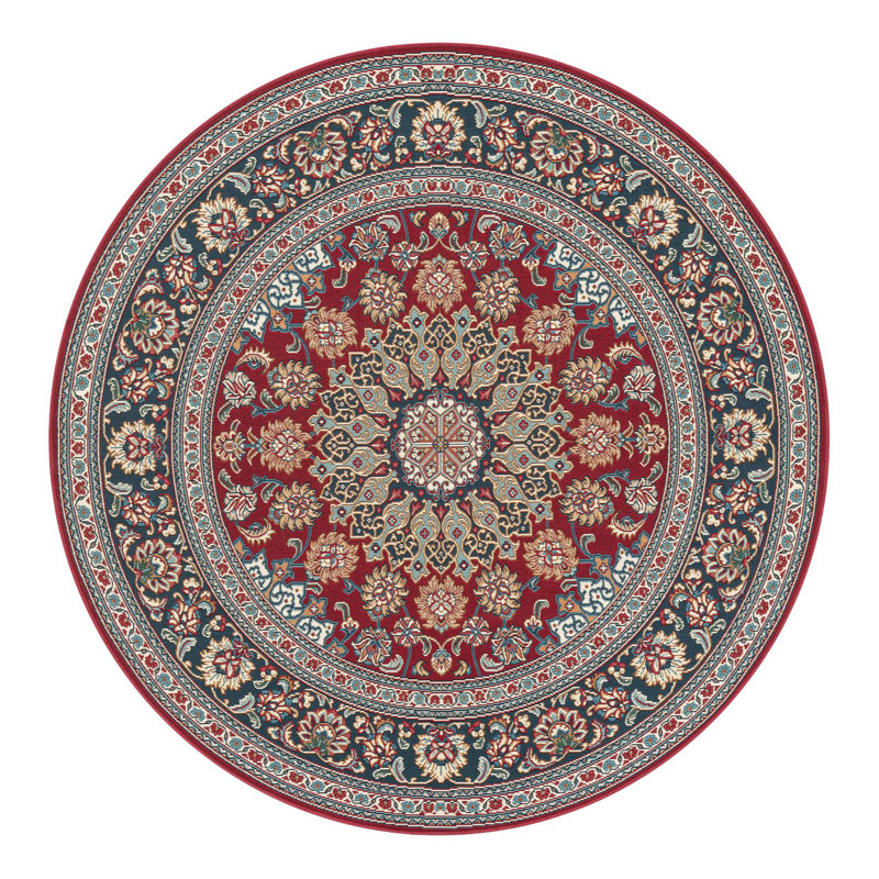 Indoor/Outdoor Traditional Area Rug, Round 6'1"