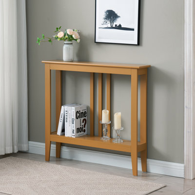 Table d'entrée Aubreyana - Console étroite - Console avec rangement - Décoration de couloir - Tables console en bois pour l'entrée - Table d'appoint console étroite