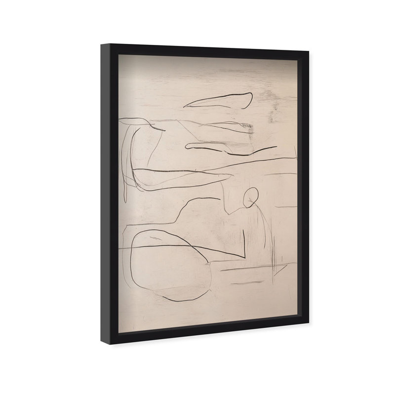 Oliver Gal Frenzied Strokes II Abstract - Luxury Shadowbox Framed Wall Art, 31.5" H x 21.5" W, Black